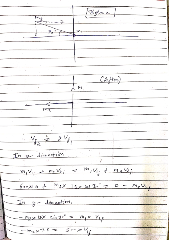 [Before mu CAfter) In or direction m, vi & mg Voi - m, ug & mast 5000ot. may 15x as 30°- o- may, i t In y- direction, -- max