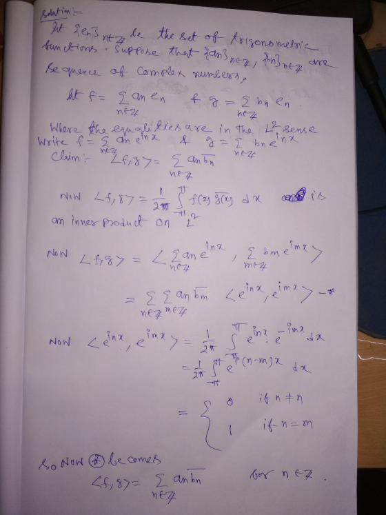 Sabation - hit {en3nt 24 Claim Lf, g72 { an bn be the set of trigonomelsic bunctions suppose that {am neni fon nez are Sequen