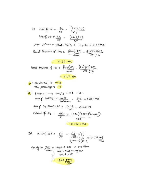 Ci S - moles of He PU (1-23) (1.2) RT RT mole of we = P2 V (2.80)(3-4) RT RT New volume = V final = U, TO2= 1.2 + 34 = 406 li