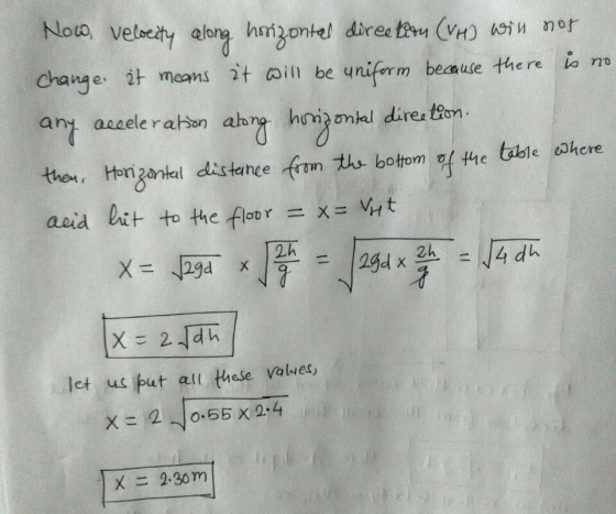 Change it means ,t will be uniform beauce there le m ther, Han gabkul distance fem tus botom af he tiaie okere U- 2h ˊ孑 X2o-5