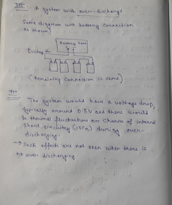 IT: A system with overe-discharye same diagream with battery connection as shown Battery bann Discharge jollontano Remaining