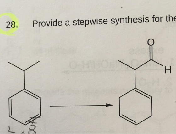 Provide a stepwise synthesis for the 28. 0HNO Н I