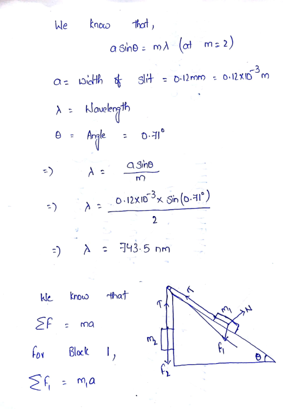 We knooo ave Angle = 0. לא : 43.5 nm kle knoo that s ma for Block I OY