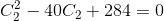 C_2^2-40C_2+284=0