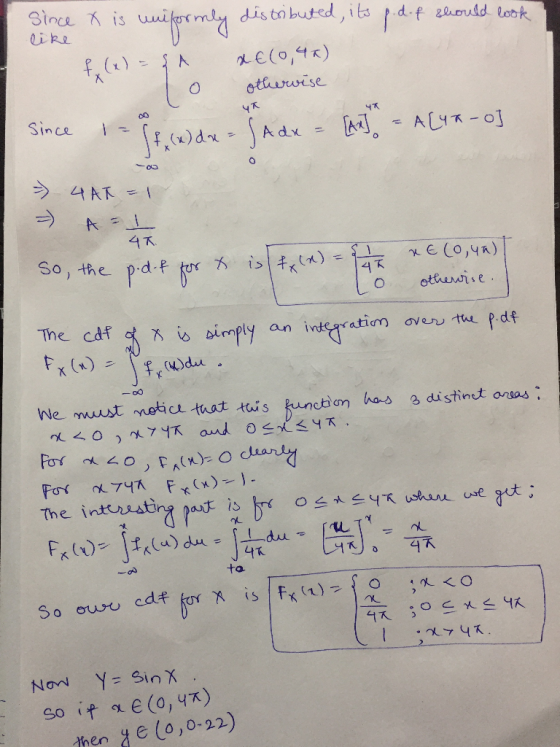 Since like. is uwi Since 0 4x. the p d f 21 The cdf 75 s imply an integration over, tu edf The intuesting pat is 4K to 내5. cd
