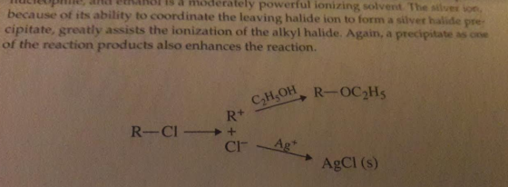 HulleUpone and enabol is a moderately powerful ionizing solvent. The silver von because of its ability to coordinate the leav