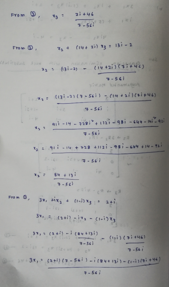 FTOM χ2 + (14+21) z3 = 131-2 , 7-56; 56) 子-56 84 +13; 구-5ci Fro m ① 子-56 ; 7-56i 구-56;