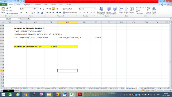 NPV, IRR, PBP,OCFINDEX - Microsoft Excel (Product Activation Failed) View Add-Ins File Home Insert Page Layout Formulas Data