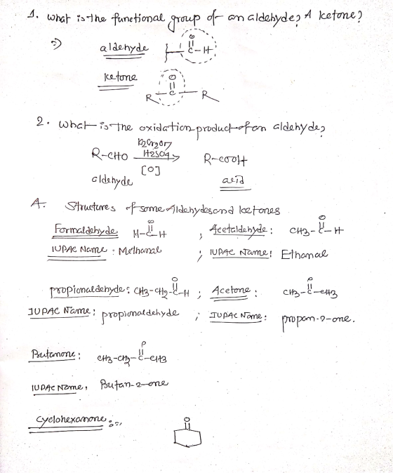 to what is the funetimal group of an aldehyde? A ketone ? :-) aldehyde #8 -ht. cetone . . RCT R 2. What is the oxidation prod