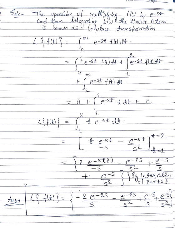 Flu) by e-st Solna The operation of multiplying and then integrating bow the di mits Otocs kmown as o la Uplace transformati