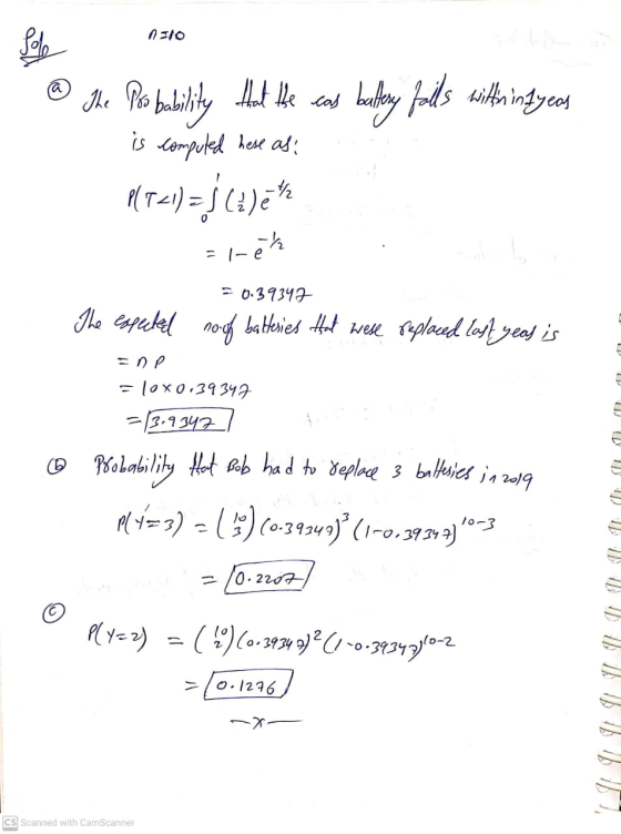 nilo Sole ® the Pro bability that the cas buey falls wife in tye of NT+1) = jQE is computed hese asi = 1-e ath = 0.39347 The