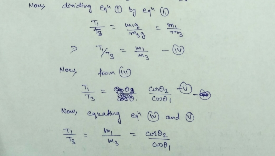 Hlow, dividing equ ♡ by equ ① lony from (1) Now, equading equ W) and B - The Cus De Codo,