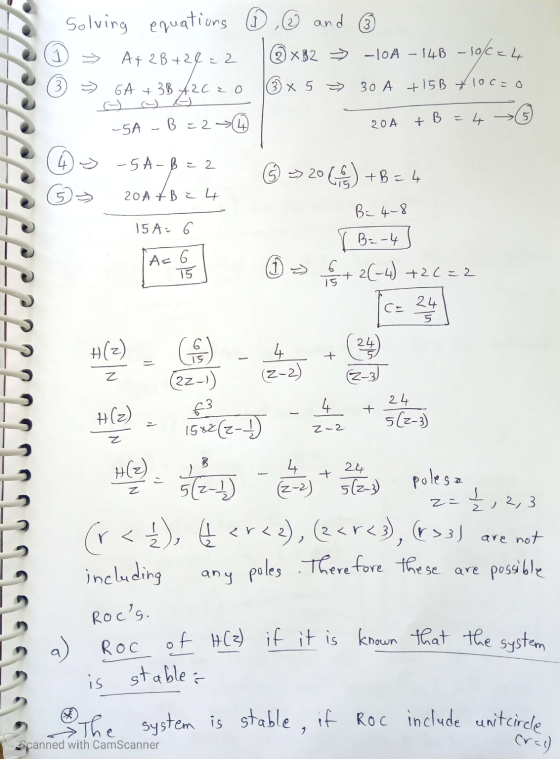 Te To solving equations ① , ① and ② on → Af 28+24= 2 XB2 = -10A – 148 - 10% = 4 GA + 3B A2C2O x 5 = 30 A +158 +100=0 SA - B=
