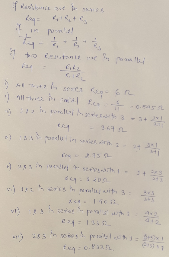 1 1 + 1. RI of Resistance are in series Req= Rit Ret Rz if in parallel Req R Ra of two Resistance are de perssalles Req RI R2