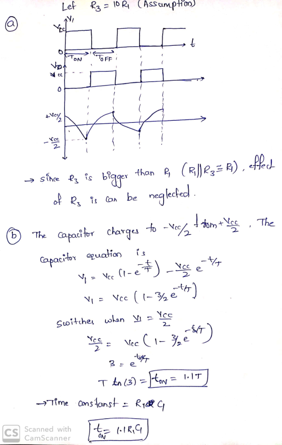 Lef R3 = 10 R (Assumption) t TON TOFF 0 tvega → since Iz is bigger then R (Rille= k), effech of Ra is can be neglected. The c
