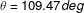 θ = 109.47 deg