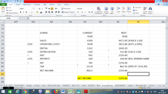 ACCOUNTS latest - Microsoft Excel (Product Activation Failed) View Add-Ins File Home Insert Page Layout Formulas Data Review