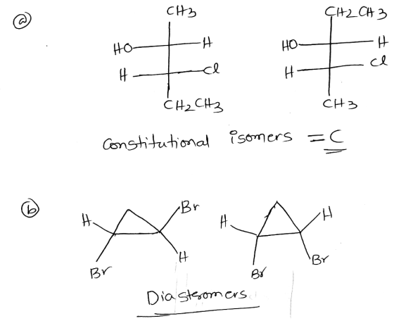 CH3 CH2CH3 5 HOMEH He H~ -ce CH₂ CH3 C CH3 Constitutional isomers =( ~ Br Br Dia stromers