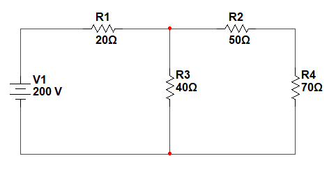 R1 R2 200 500 V1 -200 V R3 4002 R4 7002