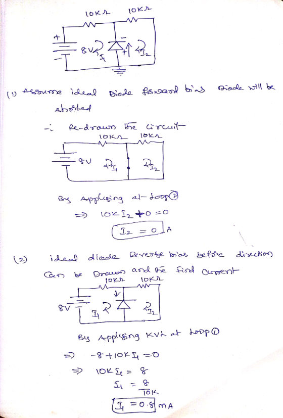 loks 10kr 8VNA esneard bias Diode will be 11 fesurse ideal Diode shosted i Re-drown the - loks circuit loka = su 24 By Appleg