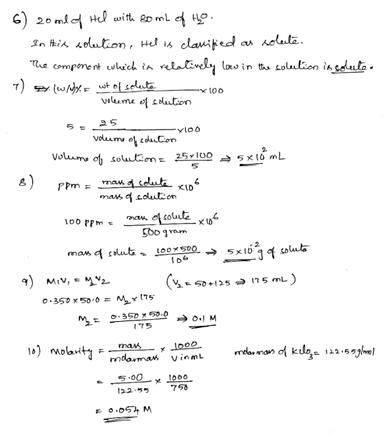 - 100 -X100 6) 20 mld Hel with some of the In this solution, Hel is clarified as solate. The compenent which is relatively lo