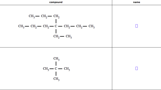 compound name CH3 – CH2 – CH, CH, — CH2– CH – C – CH2 – CH2 – CH CH, — CH 1 CH3 CH – C – CHA CH3