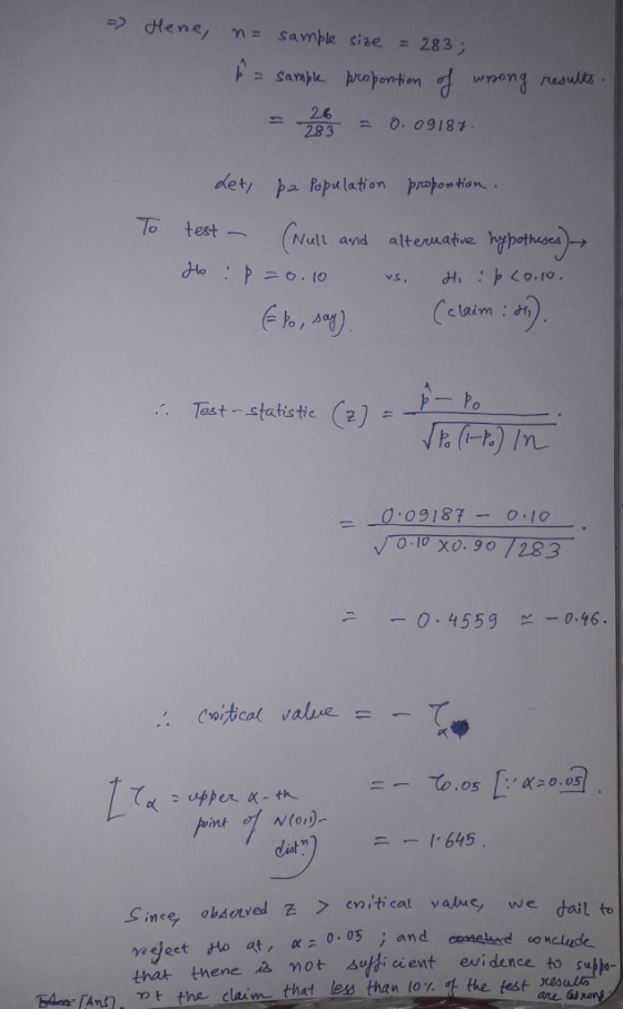 wnong results 283 det/ トユ ropU lati on r쨔。” tion. 76 tes+- ( Null and alteruane Nult and altemative yhotheges c laim Hy Test-