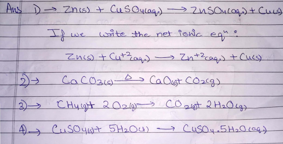 Aus D Znis) + CusOucaq.) → zusoucaq) + Cuis) If we write the net ionic equo Znis) + Cutzoq) Zn +2 cages + Cucs) 2 → CaCO3(s)