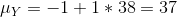 ly = -1+1 + 38 = 37