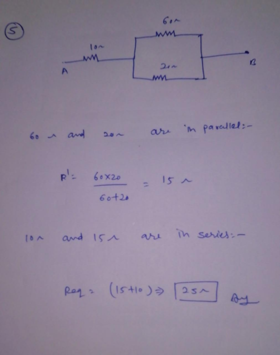 mm w 200 M 60 and son are in parallel: - pe 60x2o - 15. 60420 ion and is are in series: Reqa (1570) (25a ay