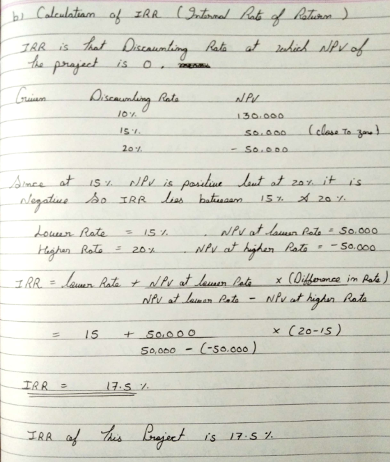 adicd is o 10y IS 201 t, 20% it is Role -: 20- ㄨ一(20-15) So,ooo (-50,000 - TRR is 17.S%