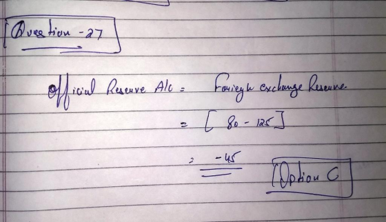 Question -27 official Reseure Alo = Foney he exchange Resume [ 8o - las 2 کا - Option