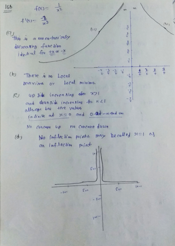166 fol x2 x3 /A th a mo no tonicaly decreanng fuhe dran itptial for tx or -x (b) There ho Local Local minim9. maxima OY CJ