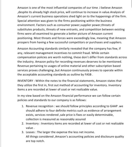 Amazon is one of the most influential companies of our time I believe Amazon despite its already high stock price, will conti