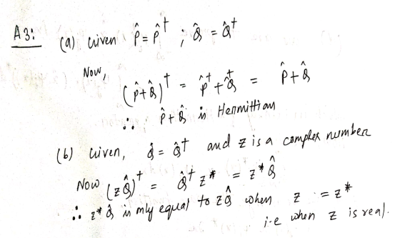 A3 (1) liven P = Pt ; & = at 8 Now (+8) t = pt tras = pt B :. + + 8 = He with M (b) uiven, = ģt and z is a complex number Now