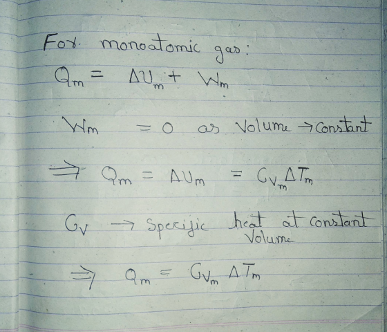 Fot monoatomic es heat at-Constant V 7. Speridíc