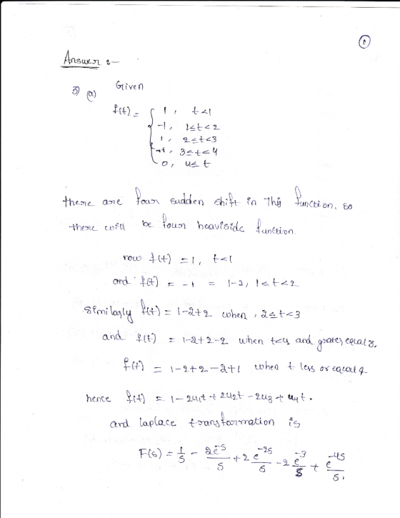 Ans ue九名- Given 3) ord ) ard laplace norration -3S 5