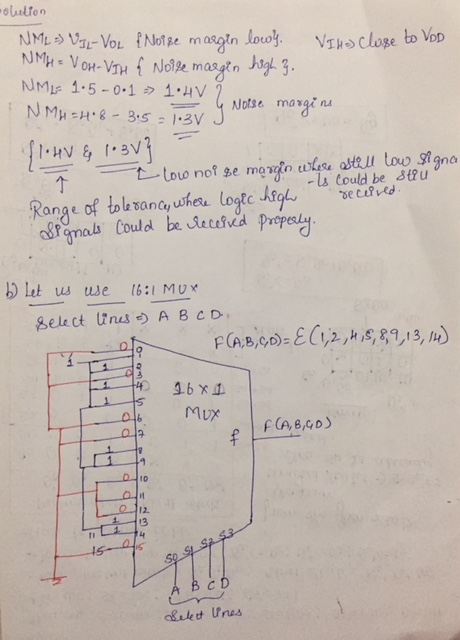 -olution NML = VII-VOL Å Noise margin low). VIH= close to VoD NMH = VOH-VIH & Noise margin high }, NIME 1.5-001 » 1.4V & Nois