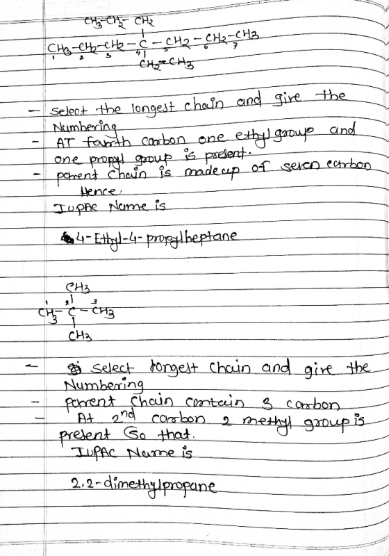 समुन्टाम- मर 위떻유적들부로 Chechty Select the longest chain and give the Numbering AT fourth carbon one ethyl grow and one propyl g