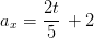 a_{x} = rac{2t}{5} , + 2