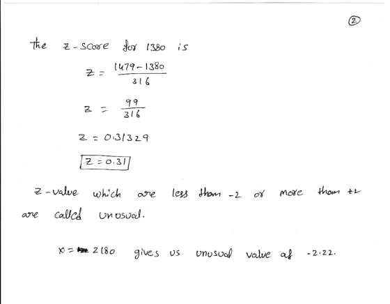 2. 2 lu79-1380 311 7 9 31 6 스 2 : 0-31 z-value which are less thw -2 or more than t are alcd Uose o gives us vnosval value al -2.22