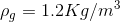 \rho _{g}= 1.2 Kg/m^{3}