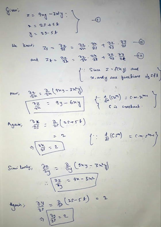 Given, = guy Buy: = 25+56 y = 23.56 We Knowi Z8 = 72 = 22 min + poza and Zx=82 = 87 on +27 ou le 11 : Since z = f(ny and a [