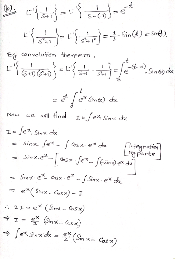 ({sta} -{5+6)=e 1-{*}====}=-1 Sin(4) - sme) 1 2 ای By convolution theorem , - 1:15:16)} ==}} (5+1) (5270) S+1 3+1 • Sin (as)