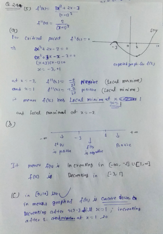 Q.244 (5) fa 3 2x-3 bx+12 2. fay Crrad poin For 2-3 o +3x--3 = (ox3)1-O expacted gra ph for ft) S -3,+ (Local maxima) at2 p