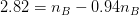 2.82=n_B-0.94n_B