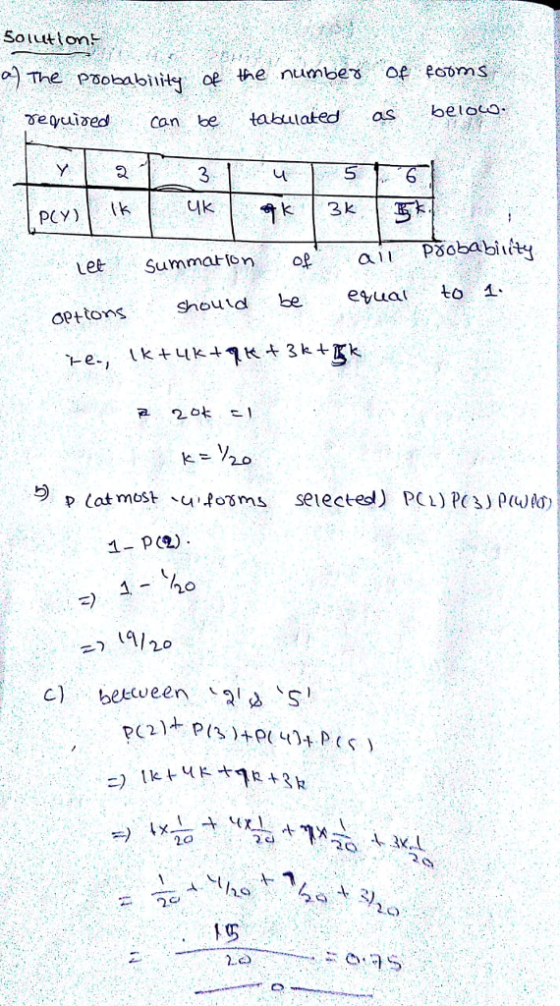 Solutt The psobabnite O Can be tabuated asbeloco 3 oettons 20k 되 うp lat most、4fo5ms selected) PCL) P(NPeuw 1- P(2) 4120 c) b