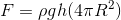 F=\rho gh(4\pi R^2)