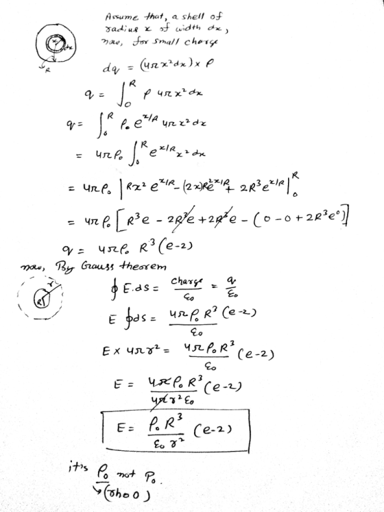 Asume that, a shell of width dx Small cheiçe %)R e -2 Co 2. 3 Ce-2) 7s o not