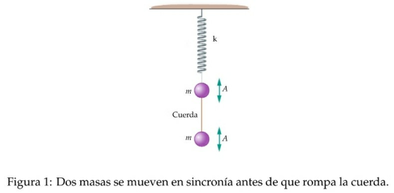 MW k m2 A Cuerda m2 А Figura 1: Dos masas se mueven en sincronía antes de que rompa la cuerda.